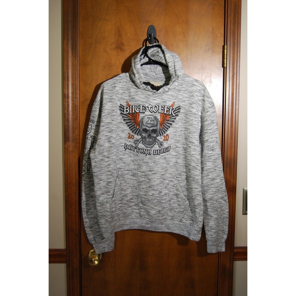 DAYTONA BIKE WEEK 2020 WHITE/BLACK HOODIE SIZE MEDIUM